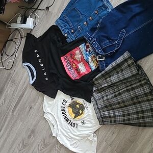 $25 for 5 Bateman Embroidery t shirt oversized cotton mesh round neck disney ins